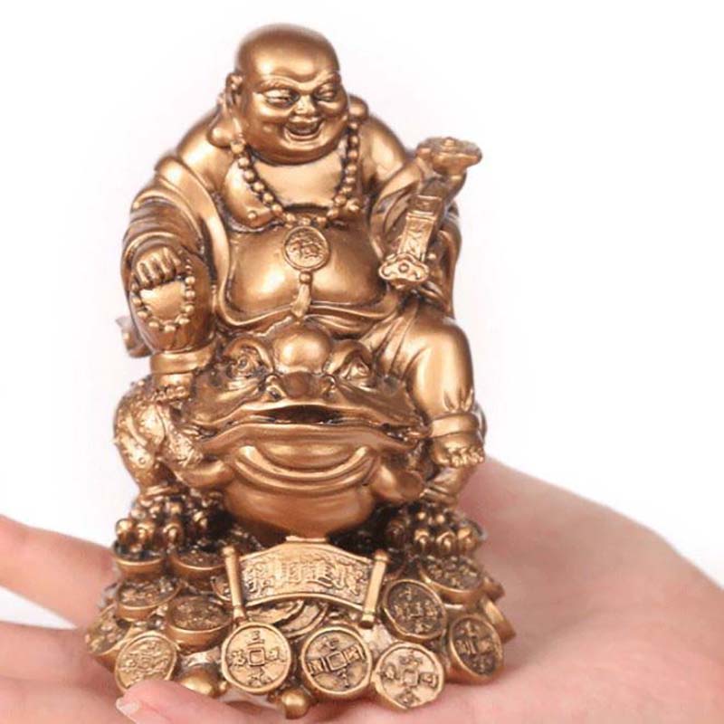 Maitreya Laughing Buddha Statue Wealth Toad Home Decoration 12cm