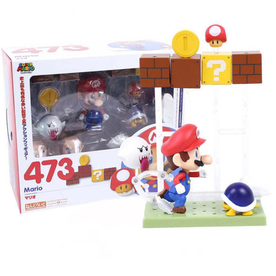 Mario with Toad Koopa Boo 473 Action Figure Model Toy 10cm