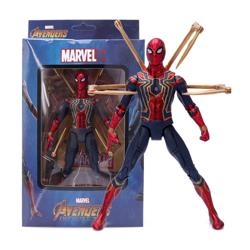 Avengers Superhero Spiderman Action Figure Model Toy With Holder