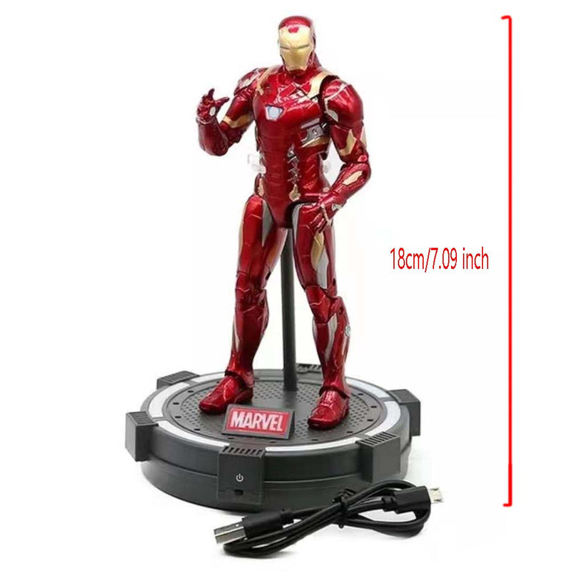 Civil War Iron Man Action Figure With Luminous Base Toy 18cm