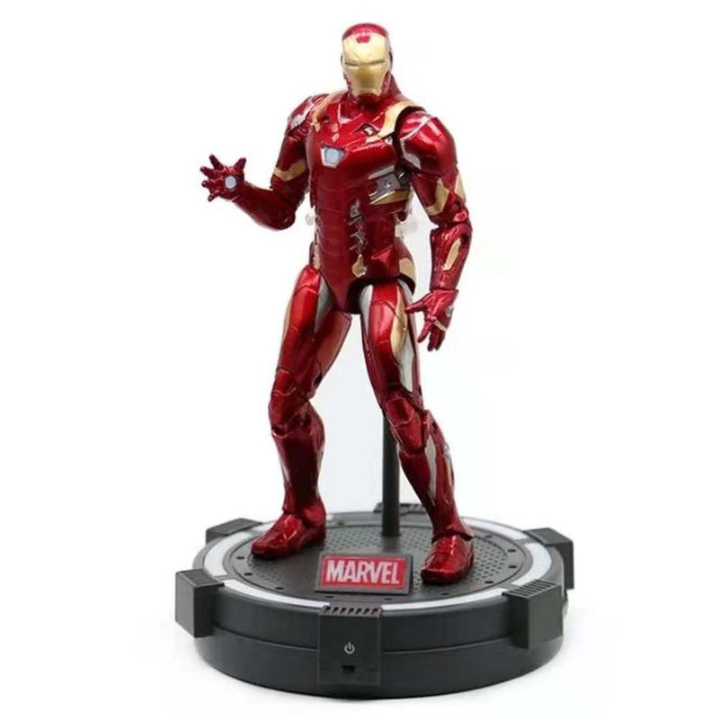 Civil War Iron Man Action Figure With Luminous Base Toy 18cm