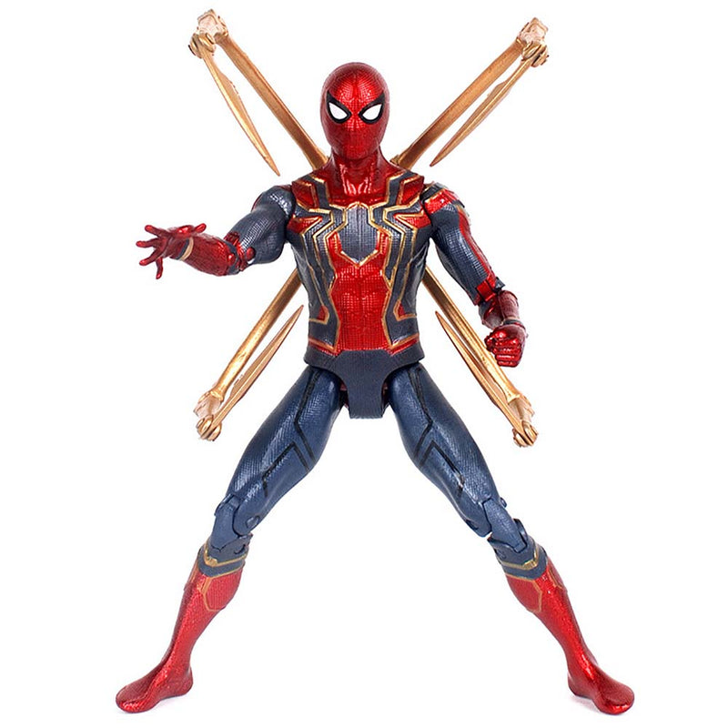 Iron Spider Man Action Figure With Bracket Model Toy 18cm