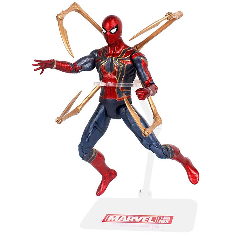 Iron Spider Man Action Figure With Bracket Model Toy 18cm