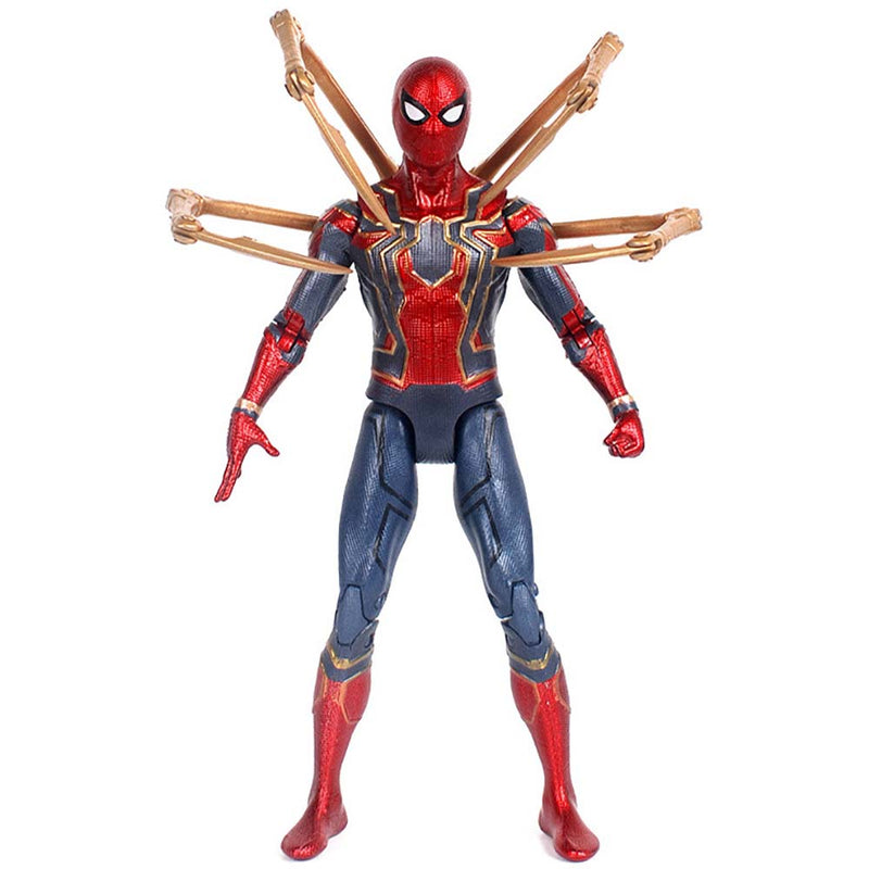 Iron Spider Man Action Figure With Bracket Model Toy 18cm