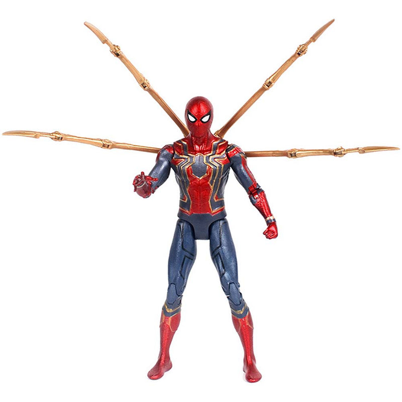 Iron Spider Man Action Figure With Bracket Model Toy 18cm