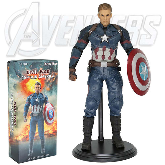 Superhero Avengers Captain America Action Figure Model Toy 30cm