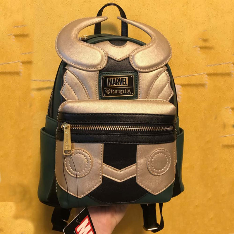 Marvel Supervillain Hero Loki PU Leather Casual Travel Outdoor Backpack Christmas Gift - Toysoff.com