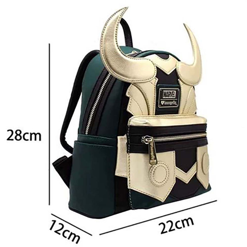 Marvel Supervillain Hero Loki PU Leather Casual Travel Outdoor Backpack Christmas Gift - Toysoff.com