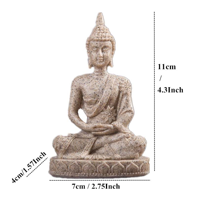 Miniature Fengshui Sitting Buddha Sculpture Figurines Home Decoration 11cm