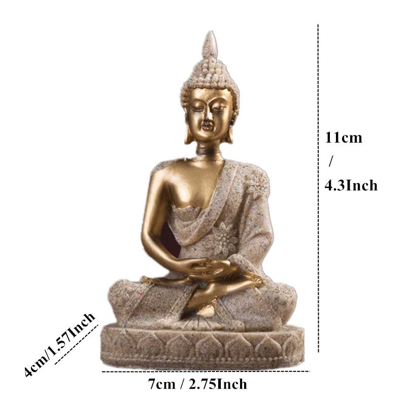 Miniature Fengshui Sitting Buddha Sculpture Figurines Home Decoration 11cm