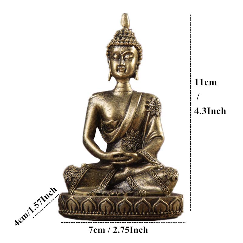 Miniature Fengshui Sitting Buddha Sculpture Figurines Home Decoration 11cm