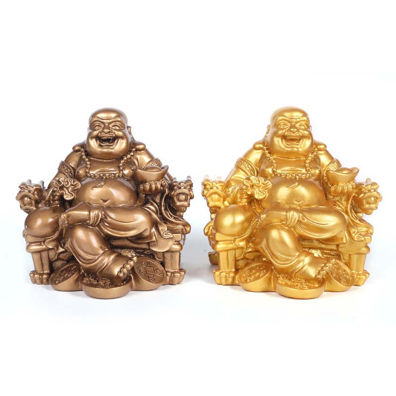 Miniature Fengshui Sitting Maitreya Laughing Buddha Statue 11cm