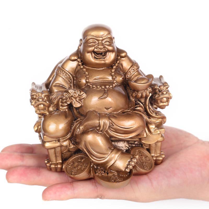 Miniature Fengshui Sitting Maitreya Laughing Buddha Statue 11cm