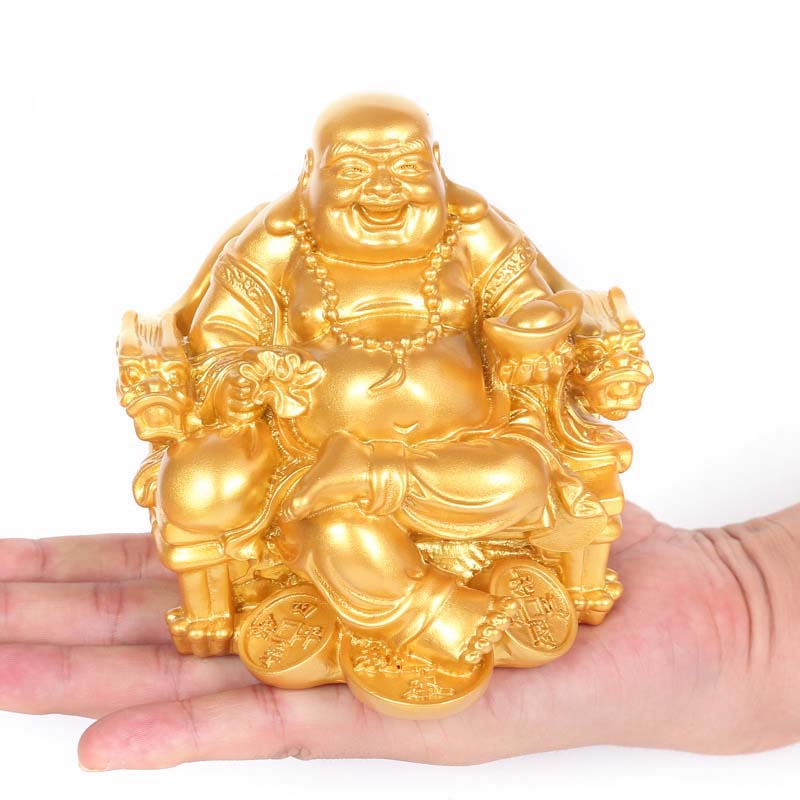 Miniature Fengshui Sitting Maitreya Laughing Buddha Statue 11cm