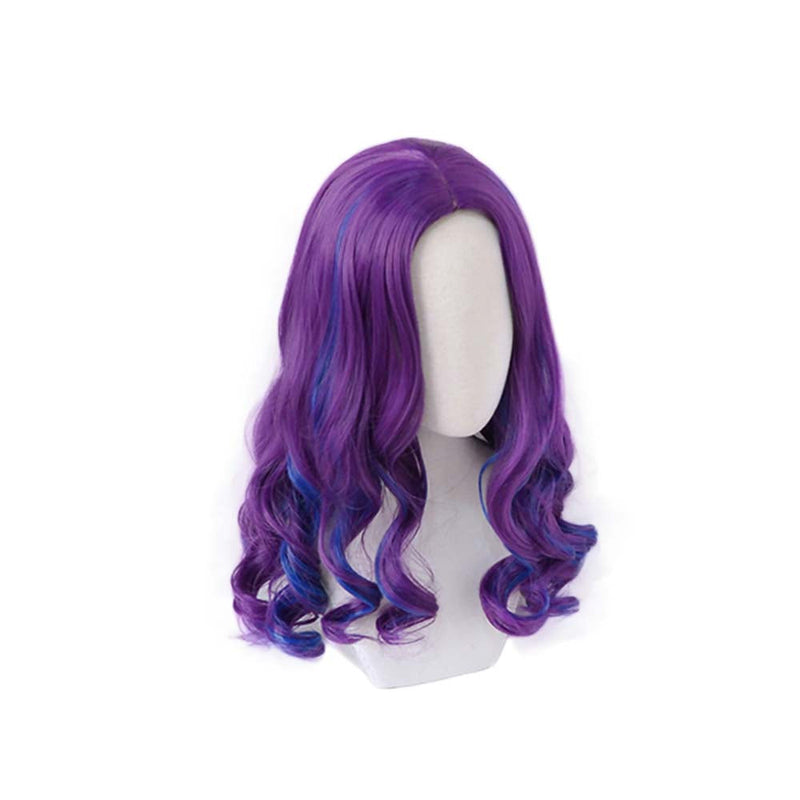 Movie Descendants 3 Mal Cosplay Wig Fashion Purple Curly Hair