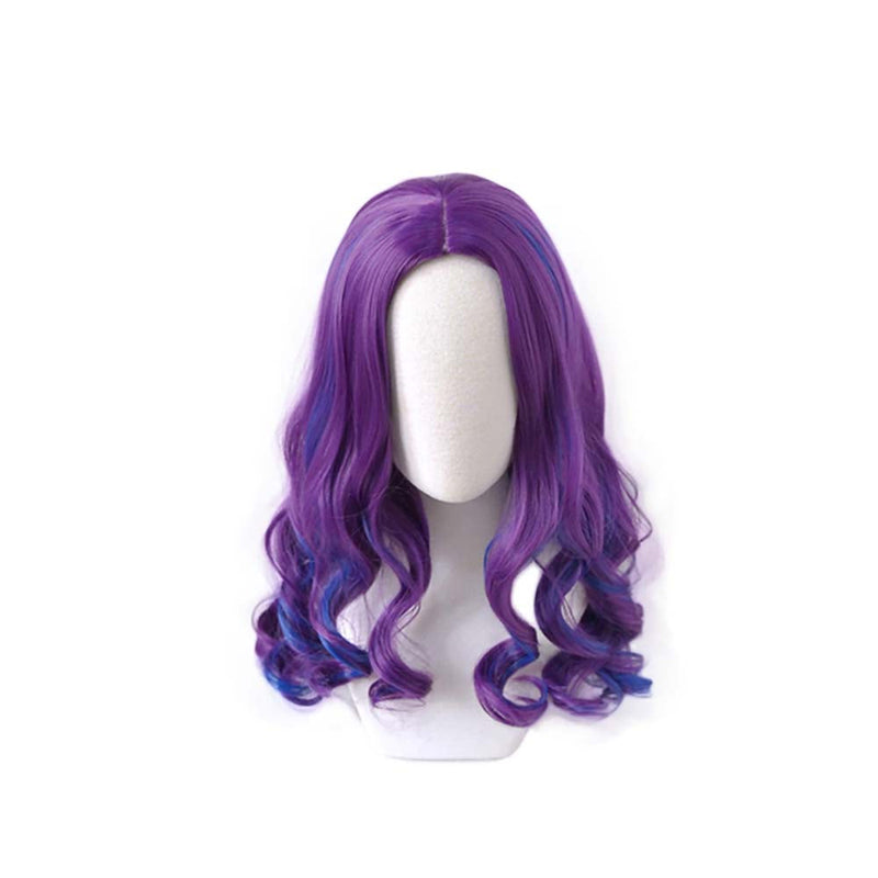 Movie Descendants 3 Mal Cosplay Wig Fashion Purple Curly Hair