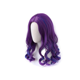Movie Descendants 3 Mal Cosplay Wig Fashion Purple Curly Hair