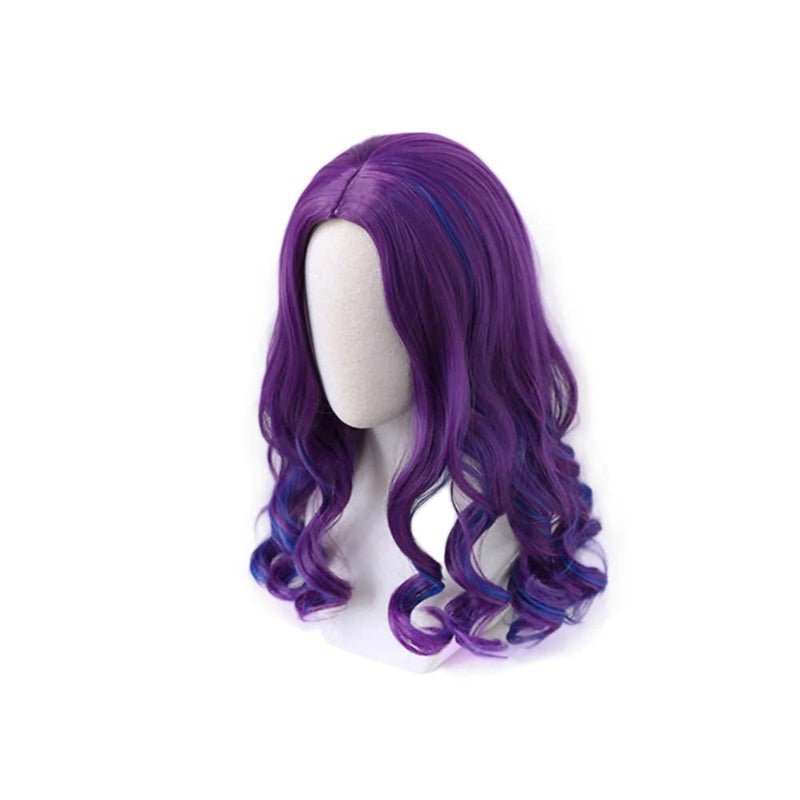 Movie Descendants 3 Mal Cosplay Wig Fashion Purple Curly Hair