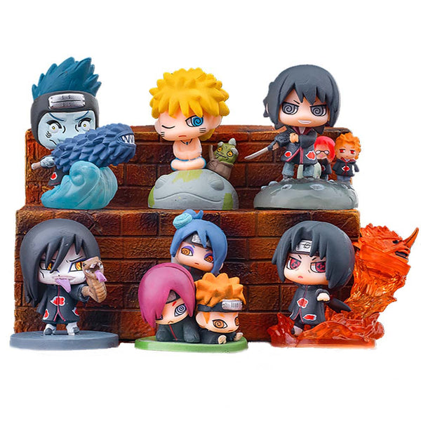 Naruto Itachi Sasuke Hoshigaki Kisame Akatsuki Action Figure Set Toy 6cm