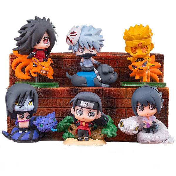 Naruto Orochimaru Kakashi Sasuke Madara Hashirama Action Figure Set Toy 6cm