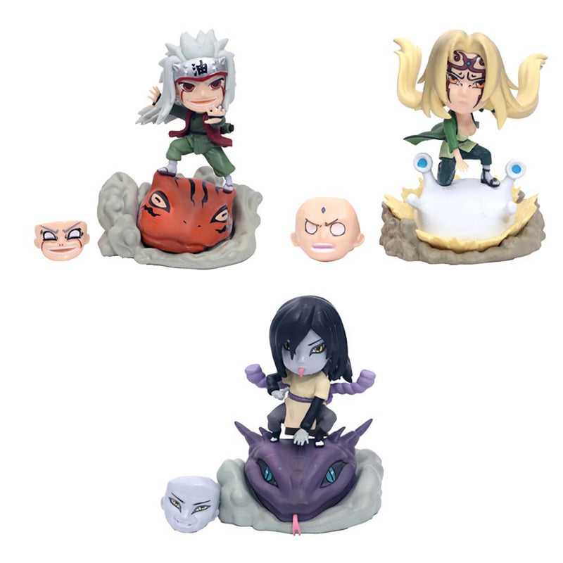 Naruto Tsunade Jiraiya Orochimaru Q Ver Action Figure Model Toy 11cm