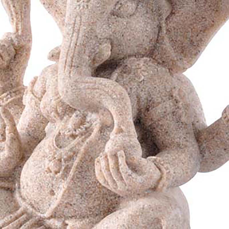 Nature Sandstone Ganesha Mahasetthi Buddhist God of Wealth Statue 9cm