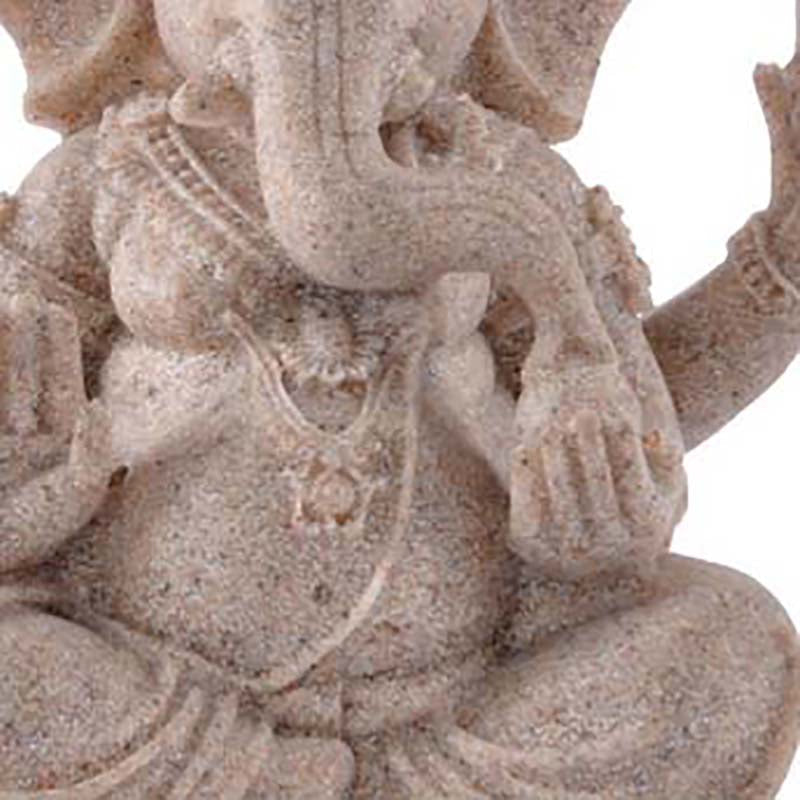 Nature Sandstone Ganesha Mahasetthi Buddhist God of Wealth Statue 9cm