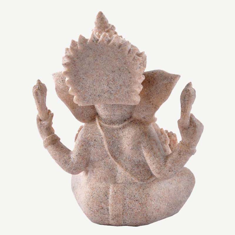 Nature Sandstone Ganesha Mahasetthi Buddhist God of Wealth Statue 9cm