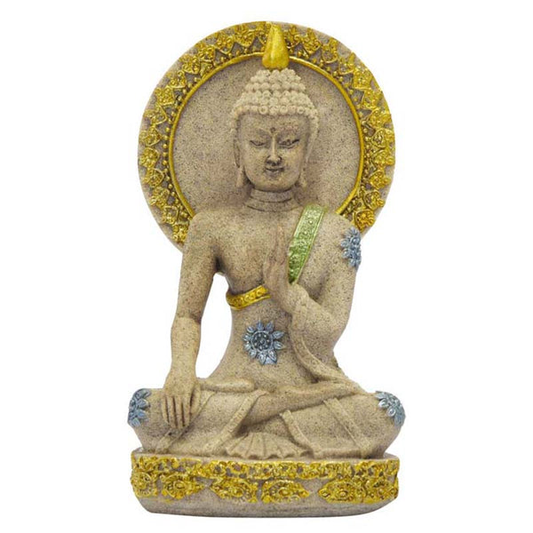 Nature Sandstone Thai Style Shakyamuni Buddha Statue 12cm