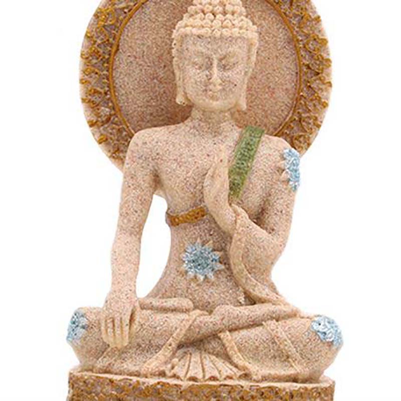 Nature Sandstone Thai Style Shakyamuni Buddha Statue 12cm