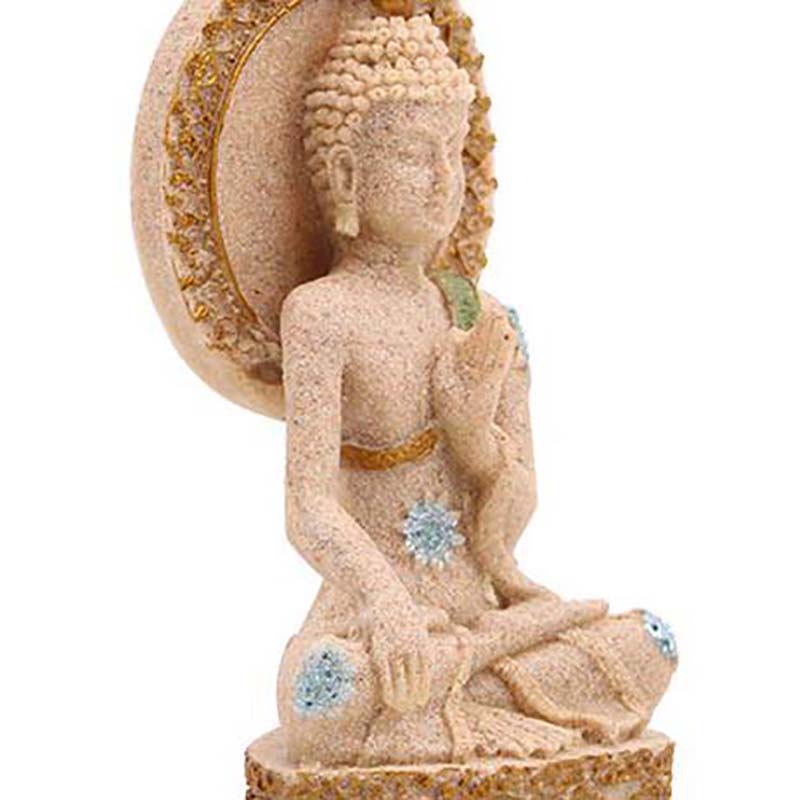 Nature Sandstone Thai Style Shakyamuni Buddha Statue 12cm