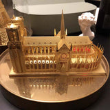 Noire Dame Cathedral Paris Golden 3D Model Metal Puzzle DIY Assembled Toy Decorations - Toysoff.com