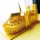 Noire Dame Cathedral Paris Golden 3D Model Metal Puzzle DIY Assembled Toy Decorations - Toysoff.com