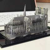 Noire Dame Cathedral Paris Silvery 3D Model Metal Puzzle DIY Assembled Toy Decorations - Toysoff.com