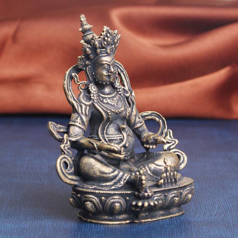 Buddhist Deity Jambhala Yellow Himalayan Art Copper Statue