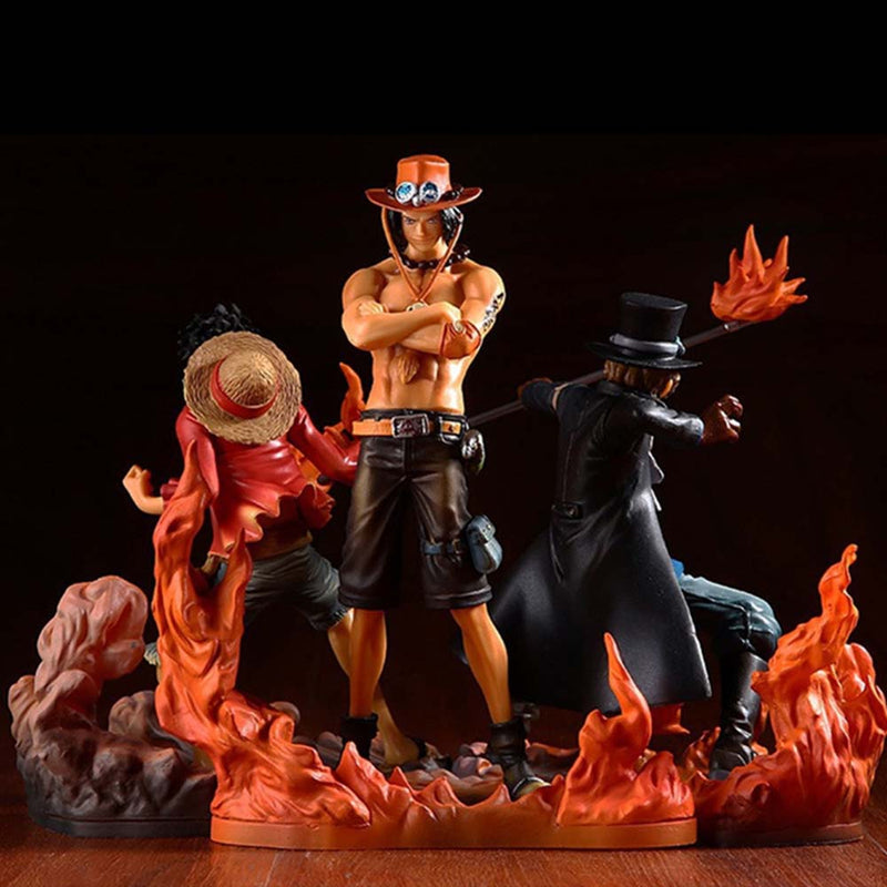 One Piece Ace Sabo Luffy Action Figure Collectible Model Toy 14-17cm