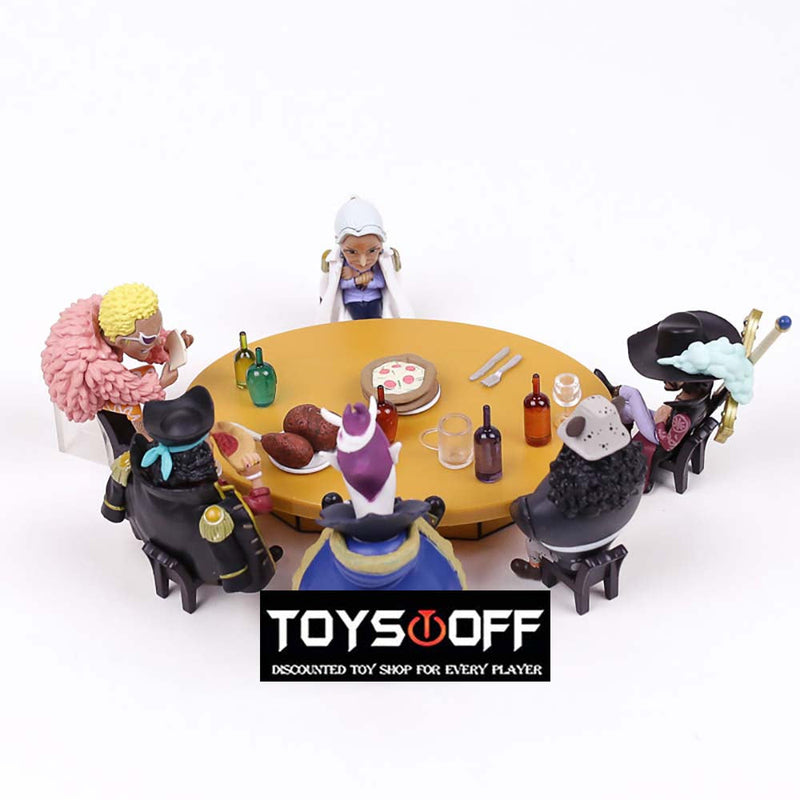 One Piece Conference Table Action Figure Model Toy Set 7cm