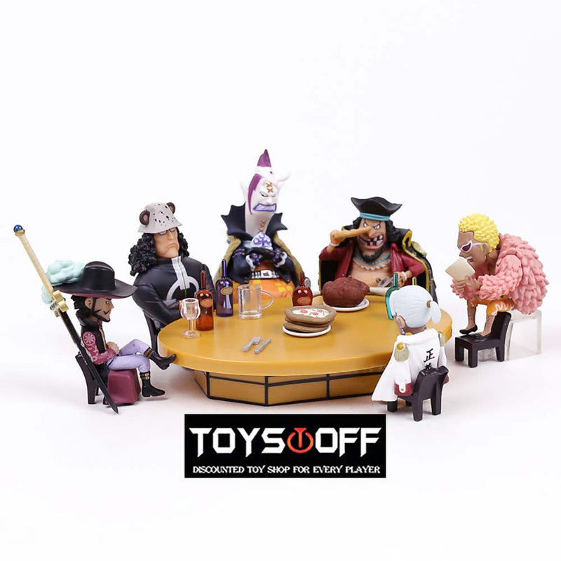 One Piece Conference Table Action Figure Model Toy Set 7cm