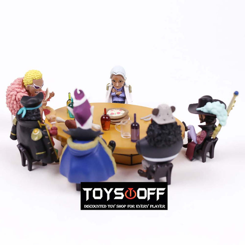 One Piece Conference Table Action Figure Model Toy Set 7cm