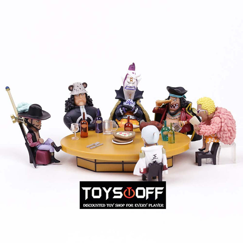 One Piece Conference Table Action Figure Model Toy Set 7cm