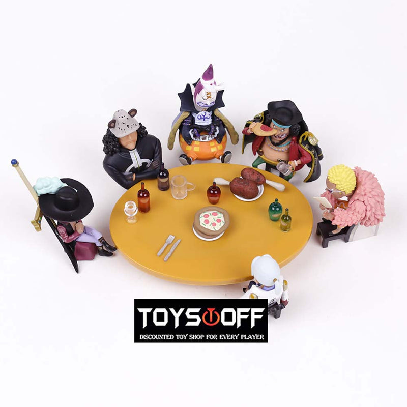 One Piece Conference Table Action Figure Model Toy Set 7cm