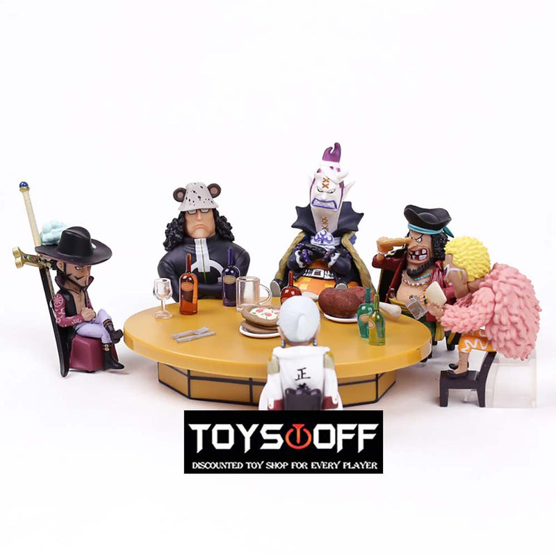 One Piece Conference Table Action Figure Model Toy Set 7cm