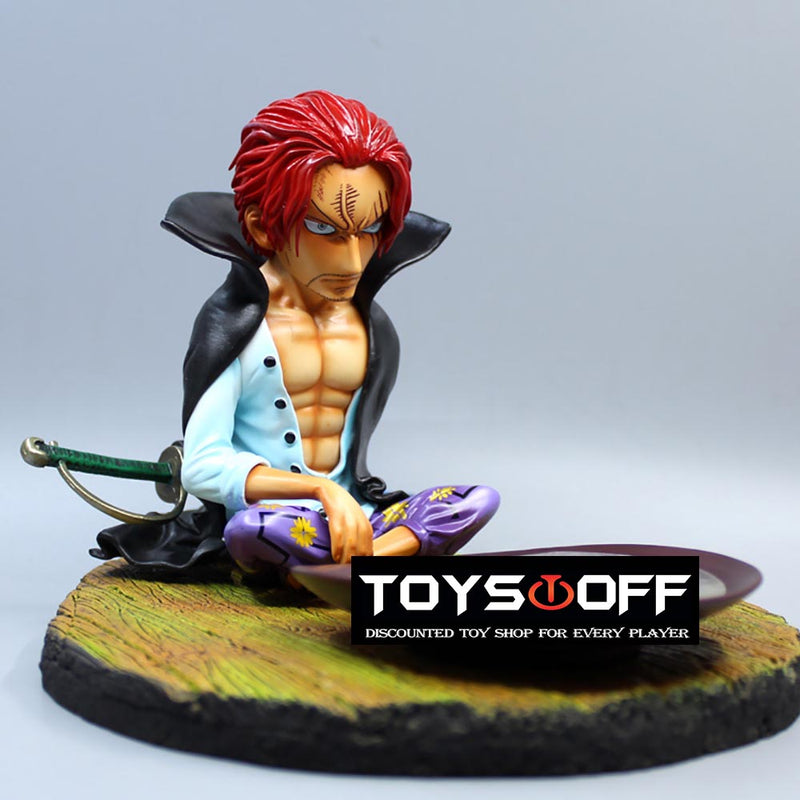 One Piece Drinking Sitting Ver Shanks Action Figure Model Toy 13cm