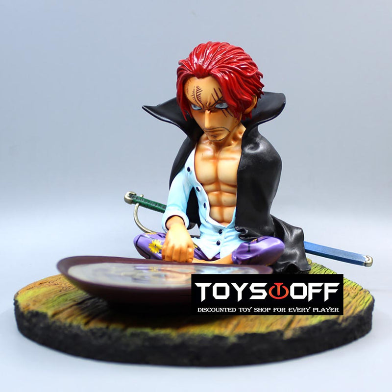 One Piece Drinking Sitting Ver Shanks Action Figure Model Toy 13cm