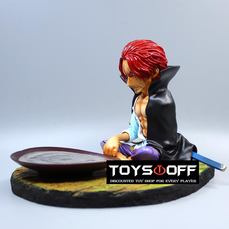 One Piece Drinking Sitting Ver Shanks Action Figure Model Toy 13cm