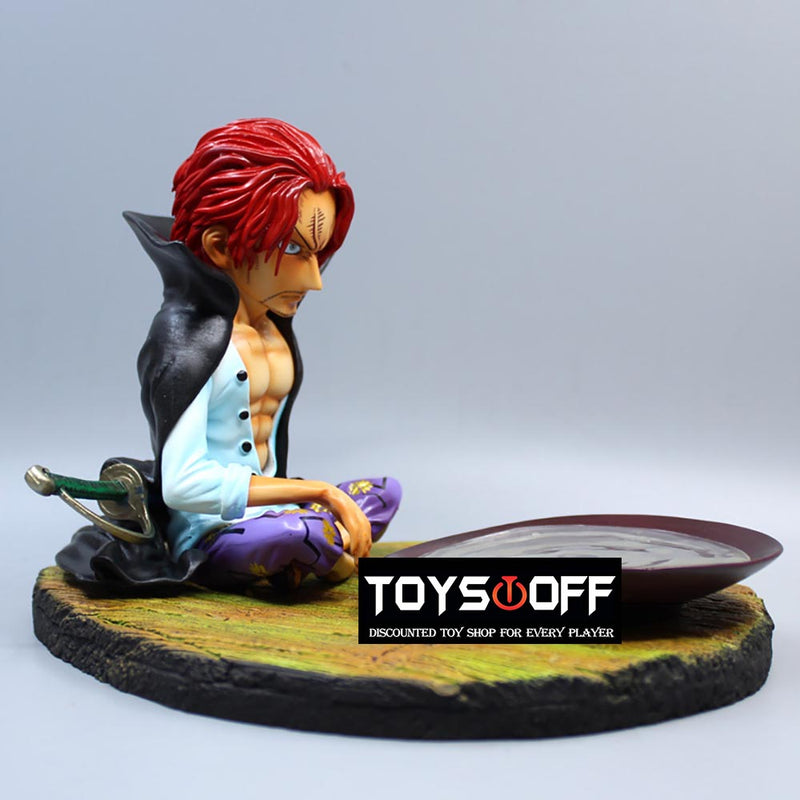 One Piece Drinking Sitting Ver Shanks Action Figure Model Toy 13cm