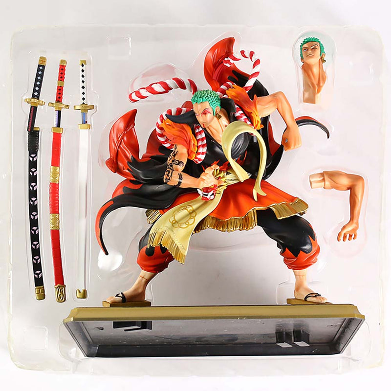 One Piece Kabuki Roronoa Zoro Ittoryu Ver Statue Action Figure 24cm