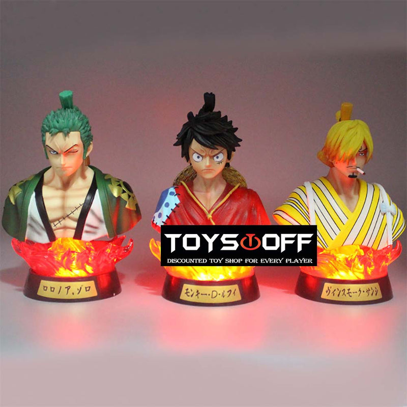 One Piece Luffy Action Figure Bust Statue Night Lights Toy 16cm