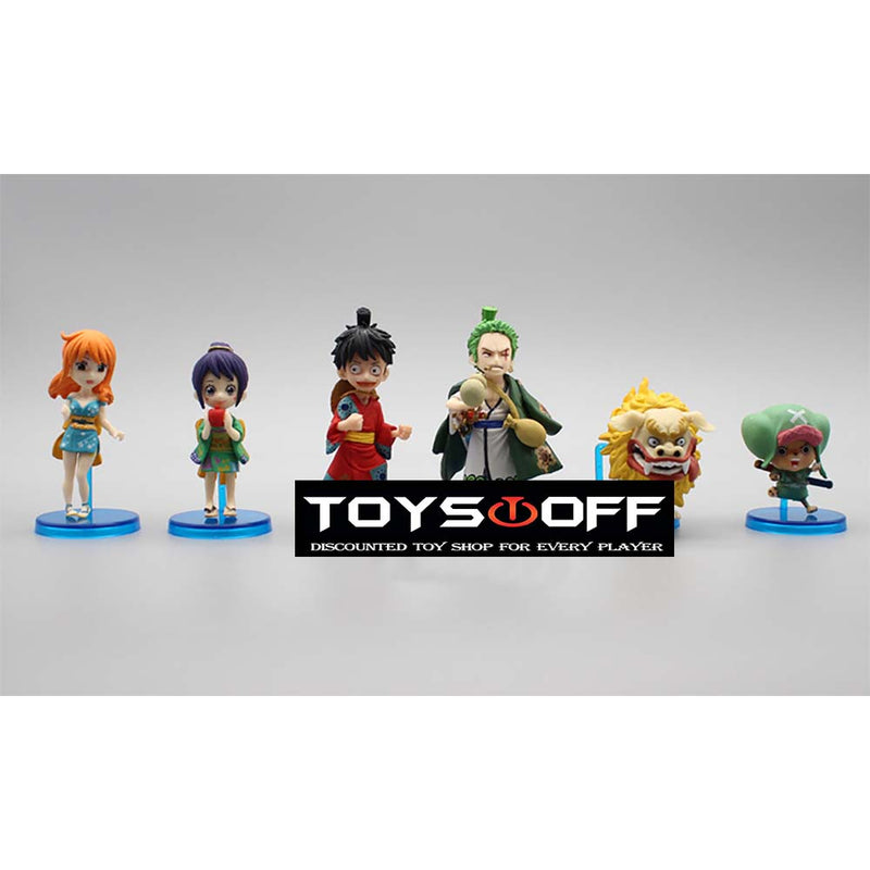 One Piece Luffy Zoro Otama Nami Chopper Kimono Ver Action Figure 6pcs