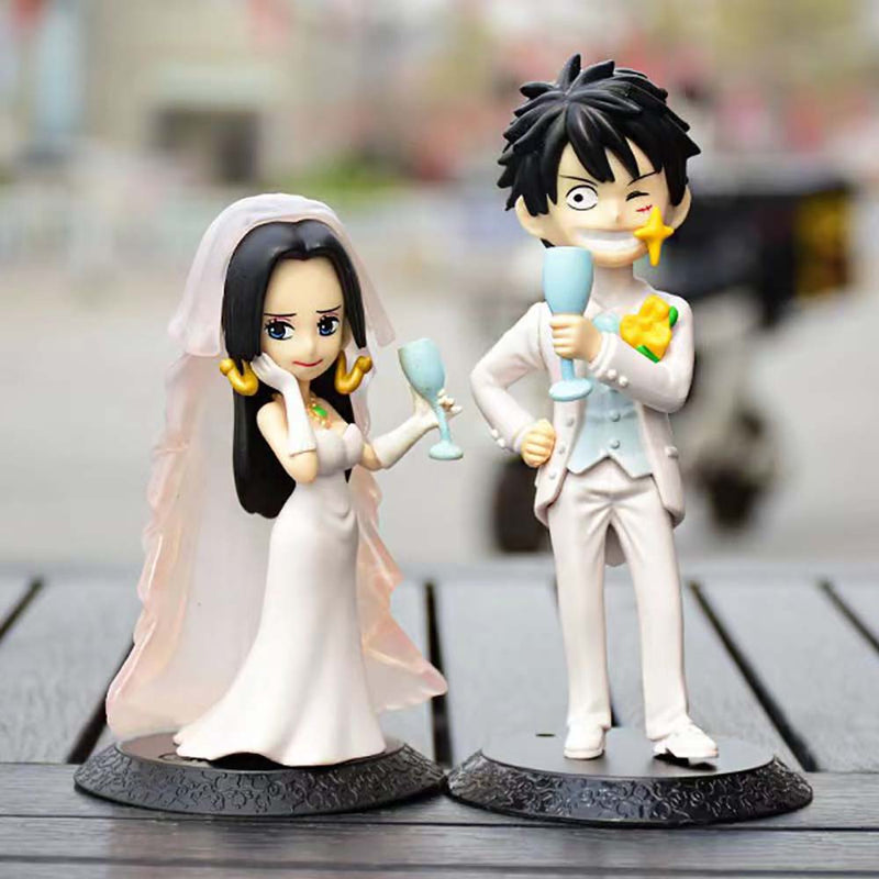 One Piece Monkey D Luffy Boa Hancock Wedding Ver Action Figure 8cm